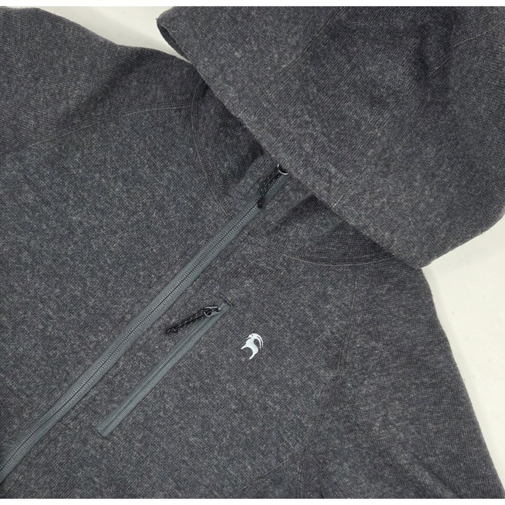 Backcountry Wool Blend Hooded Full Zip Jacket Women Small Gray Micro Fleece Line